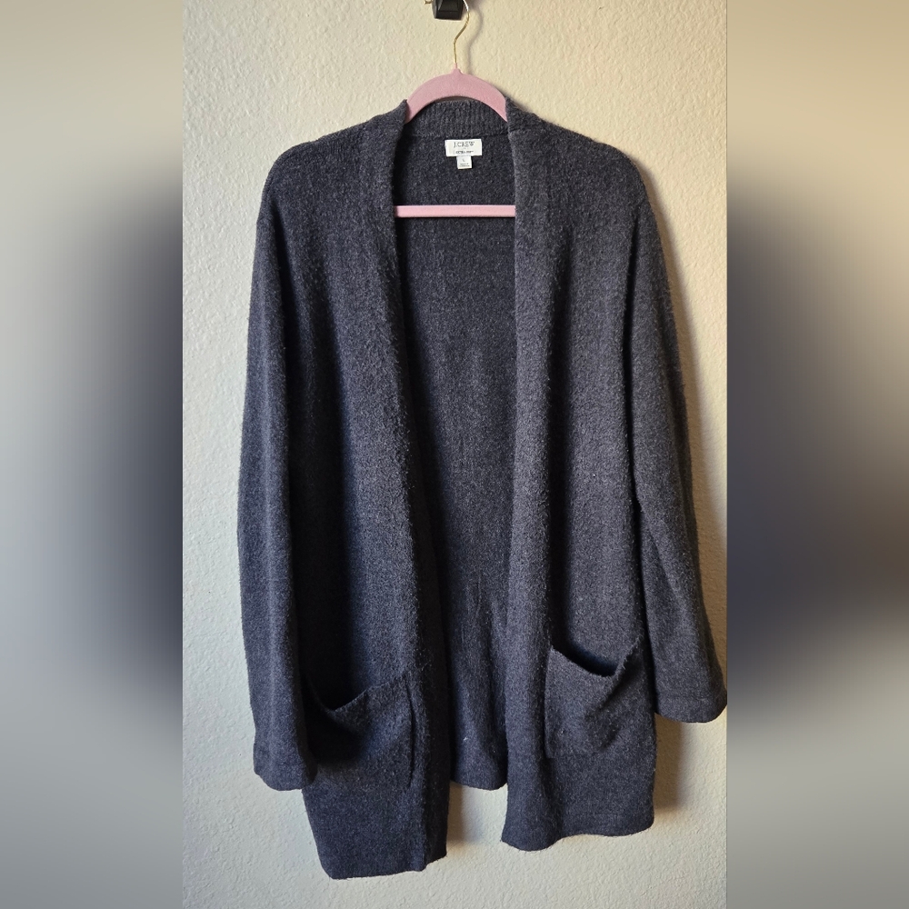 J.Crew Extra-Soft Open Front Wool Blend Cardigan Size L#49